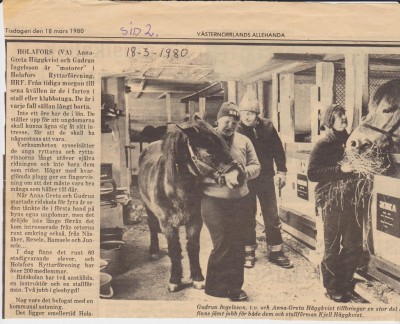 Gudrun Kjell Och jag i vårt gamla stall med vedeldning