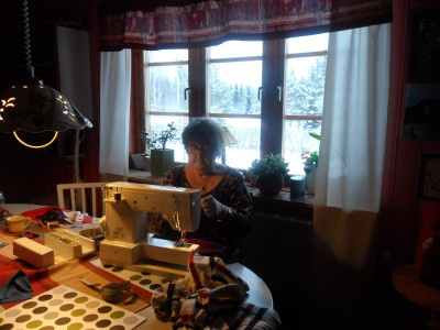 Avslappning vid symaskinen