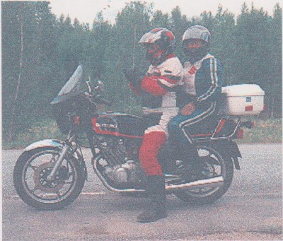 Kjell och jag på motorcykeln han fick av mig