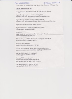 av Nadine Stair , 85 år.